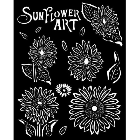 Pochoir scrapbooking Sunflower Art tournesols Stamperia 20x25cm
