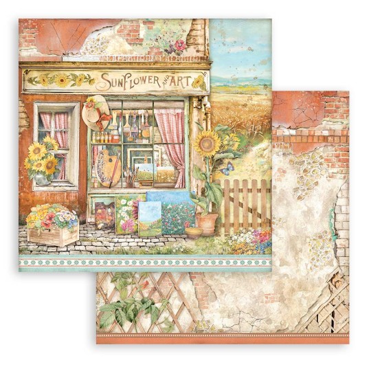 Papier Scrapbooking Sunflower Art boutique Stamperia 30x30cm