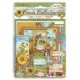 Collection cartes Stamperia 7 cartes 5 tag 1 signet 10x15cm Sunflower Art