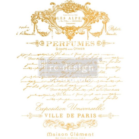 Transfert pelliculable Gold Foil Kacha Redesign Perfume Notes