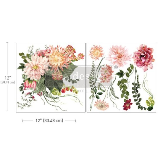 Transfert pelliculable Redesign My Favorite Dahlia 30x30cm