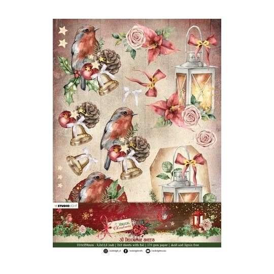 Papier scrapbooking 3D Magical Christmas A4 4fe