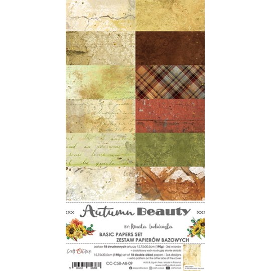 Assortiment papier scrapbooking Craft O Clock Basic Set Autumn Beauty 18fe 15x30