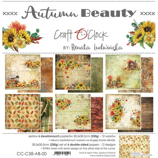 Assortiment papier scrapbooking Craft O Clock Autumn Beauty 6fe 30x30