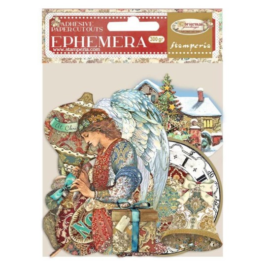 Die Cuts Ephémère papier adhesif Christmas Greetings Stamperia