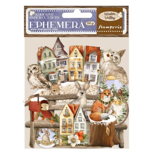 Die Cuts Ephémère papier adhesif Winter Valley Stamperia