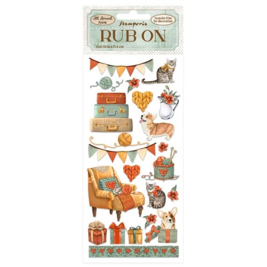Transfert Rub-on sticker All Around Christmas valises Stamperia