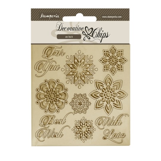 Chipboard carton Flocons de neige Stamperia 14x14cm