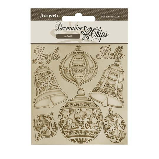 Chipboard carton Boules de Noël Stamperia 14x14cm