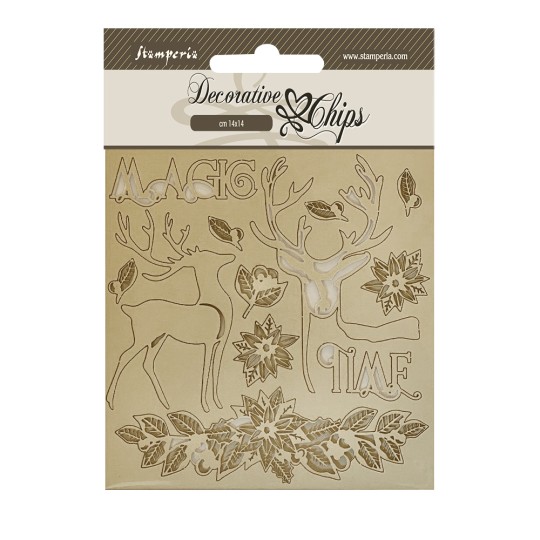 Chipboard carton Temps magique Stamperia 14x14cm