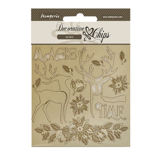 Chipboard carton Temps magique Stamperia 14x14cm