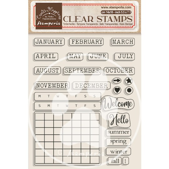 Tampon clear Create Happiness Christmas calendrier, mensuel 14x18cm Stamperia