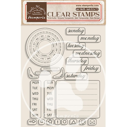 Tampon clear Create Happiness Christmas agenda hebdomadaire 14x18cm Stamperia