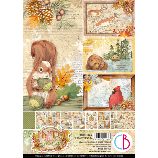 Papier scrapbooking Ciao Bella Into the Wild 9fe A4 assortiment