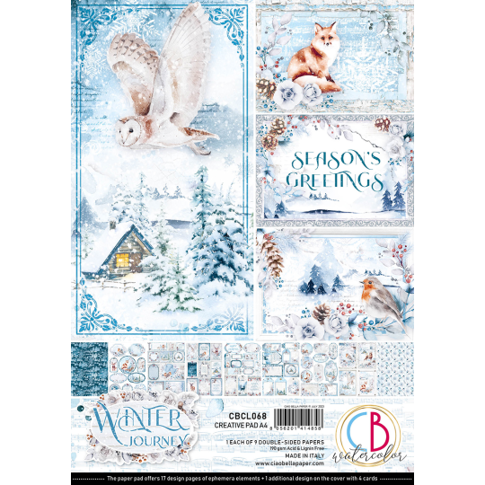 Papier scrapbooking Ciao Bella Winter Journey 9fe A4 assortiment