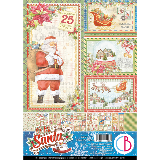 Papier scrapbooking Ciao Bella Dear Santa 9fe A4 assortiment