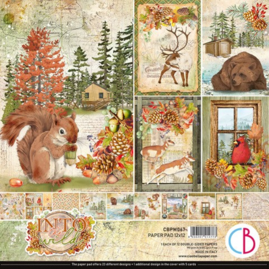 Papier scrapbooking Ciao Bella Into the Wild 12fe 30x30 assortiment