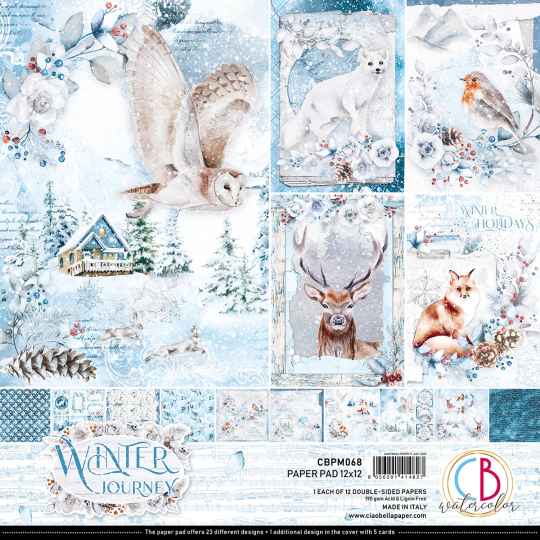 Papier scrapbooking Ciao Bella Winter Journey 12fe 30x30 assortiment