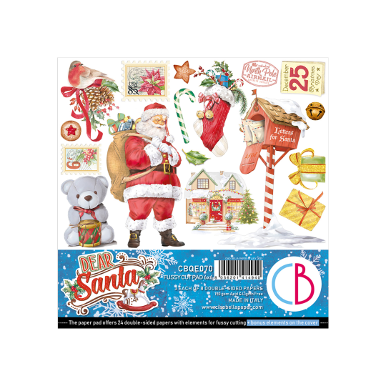 Papier scrapbooking Ciao Bella Dear Santa 24f 15x15 assortiment 