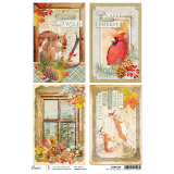Papier de riz Ciao Bella A4 Noel Into the wild cards