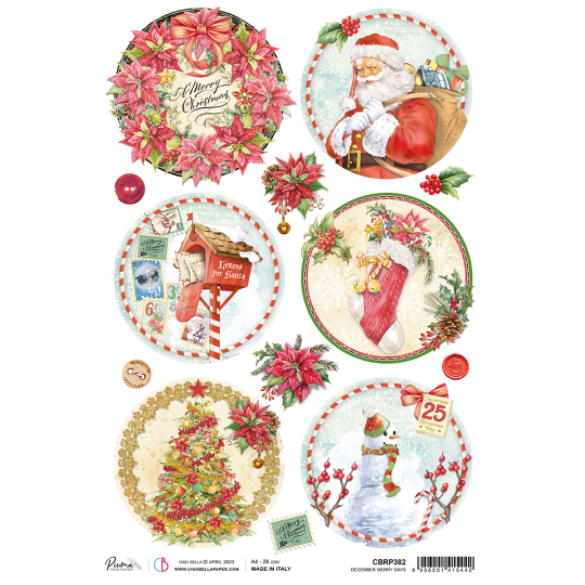 Papier de riz Ciao Bella A4 December Merry days
