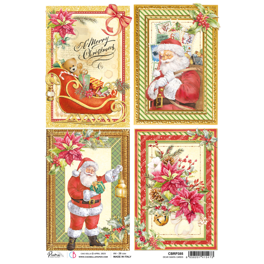 Papier de riz Ciao Bella A4 Dear Santa cards