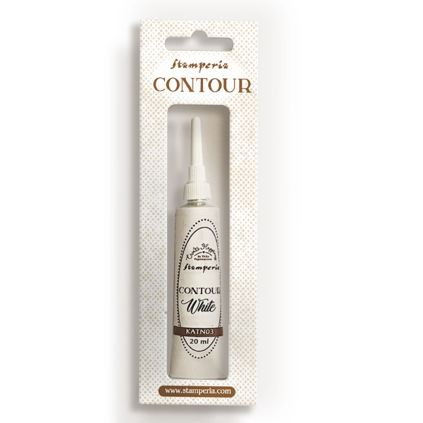 Peinture acrylique Contour Liner Blanc Stamperia 20ml