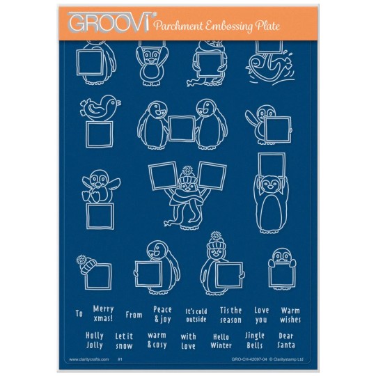 Groovi gabarit parchemin Pingouins & Cartes Postales 15x21cm