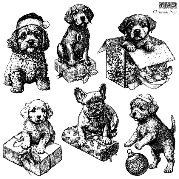 Tampons IOD Clear Stamps Christmas Pups