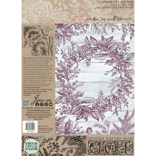 Tampons IOD Clear Stamps Winter Adornment 2 plaques