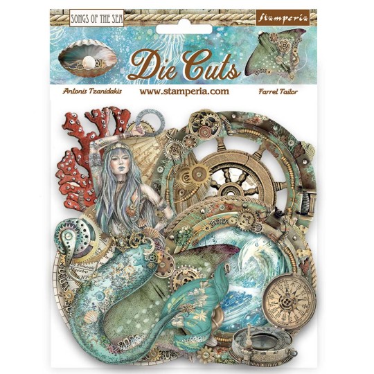 Die Cuts assortiment Songs of the Sea créatures Stamperia