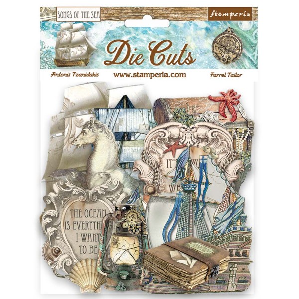 Die Cuts assortiment Songs of the Sea voilier et trésors Stamperia