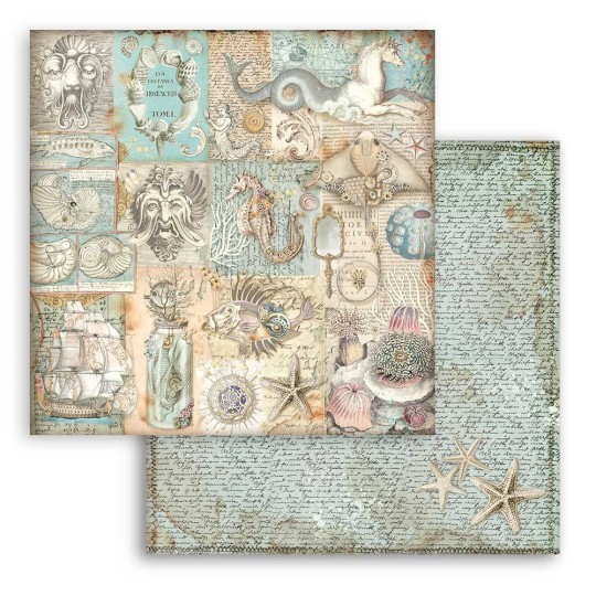 Feuille scrapbooking Stamperia Songs of the Sea texture 30x30cm