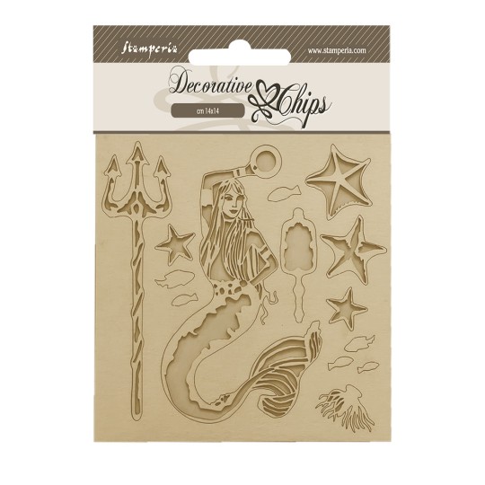 Chipboard carton Songs of the Sea Sirene Stamperia 14x14cm