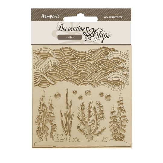 Chipboard carton Songs of the Sea coraux Stamperia 14x14cm