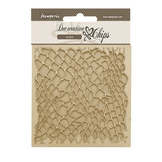 Chipboard carton Songs of the Sea filet Stamperia 14x14cm