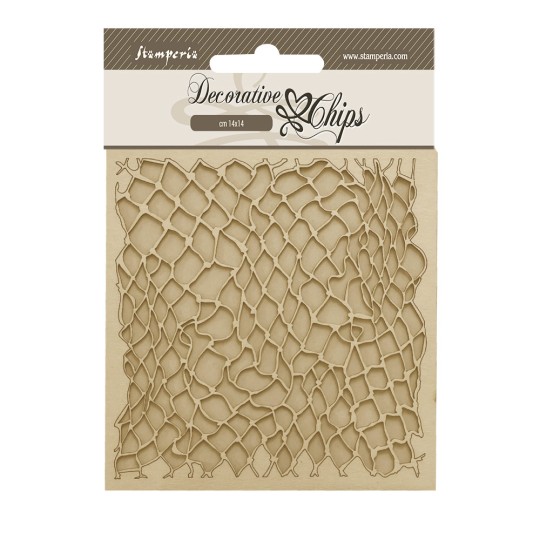 Chipboard carton Songs of the Sea filet Stamperia 14x14cm