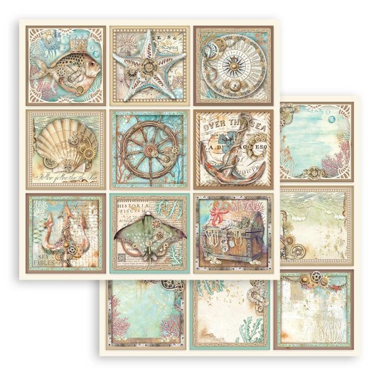 Feuille scrapbooking Stamperia Songs of the Sea tags 30x30cm