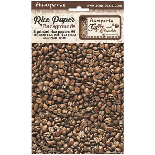 Kit 8 papiers de riz Coffee and Chocolate Stamperia A6