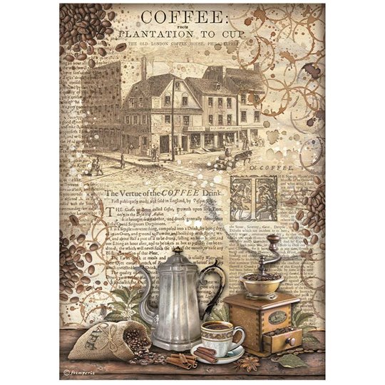 papier de riz Coffee and Chocolate moulin Stamperia A4