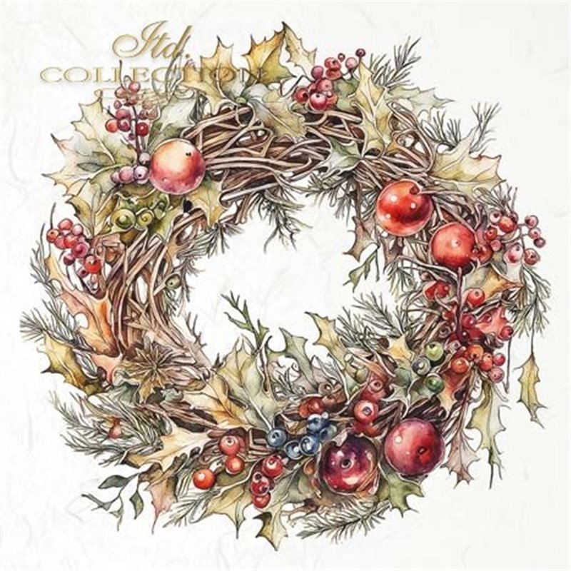 Papier De Riz Vintage De Noël - Lot De 6 Feuilles 20x26,5 Cm, Pour Découpage, Scrapbooking, Collage Et Techniques Mixtes
