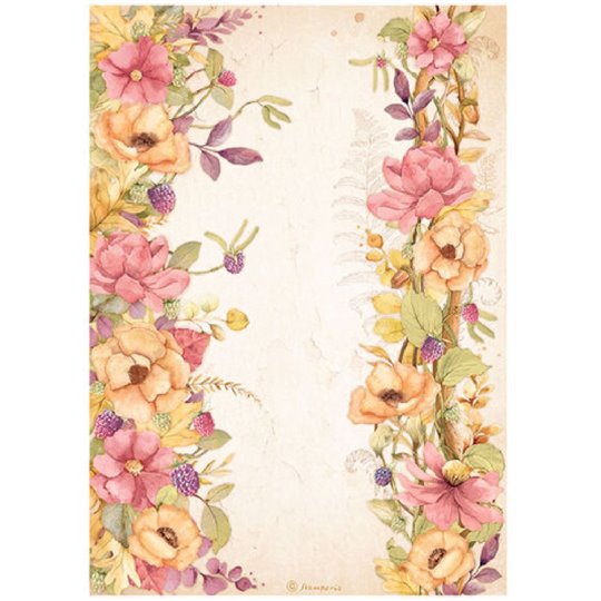 Papier de riz Floral borders Woodland Stamperia A4