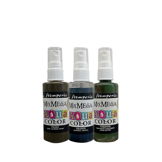 Lot de 3 encres en spray Mix Media Aquacolor Coffee and Chocolate