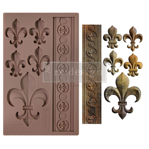 Moule ReDesign en silicone Fleur de Lis en Or