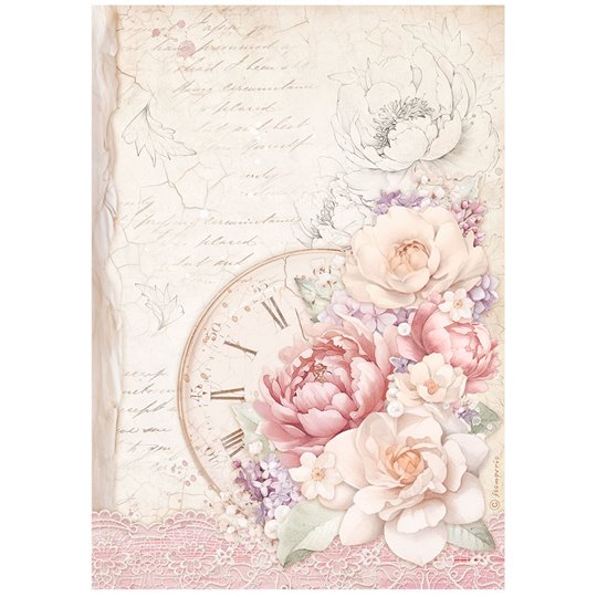 Papier de riz Romance Forever clock Stamperia A4