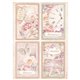 Papier de riz Romance Forever 4 cards Stamperia A4