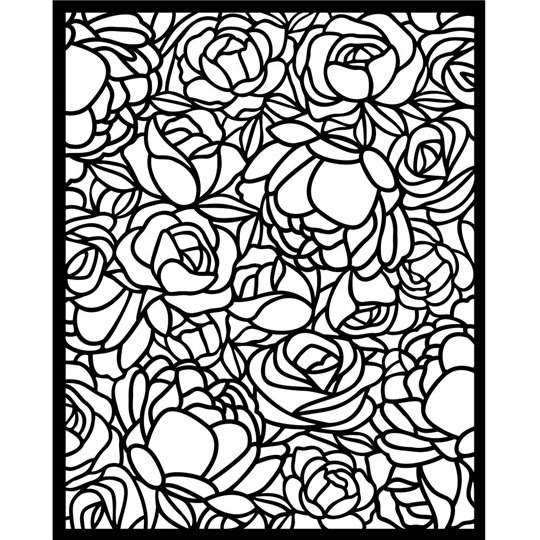 Pochoir scrapbooking Romance Forever rose pattern Stamperia 20x25cm