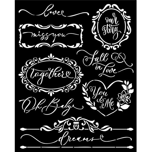 Pochoir scrapbooking Romance Forever plates Stamperia 20x25cm