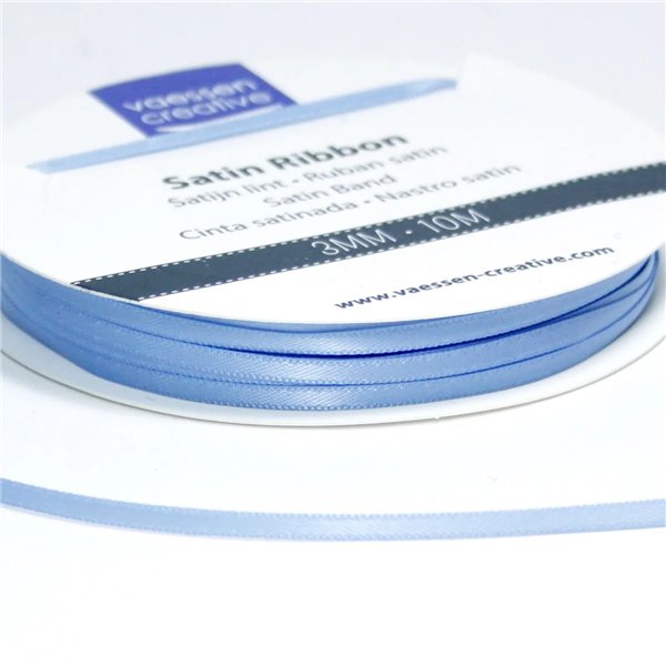 Ruban satin uni Bleu Clair Vaessen Creative 3mmx10m