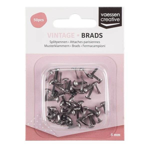 Attaches parisiennes Argent Antique 5mm 50 pcs